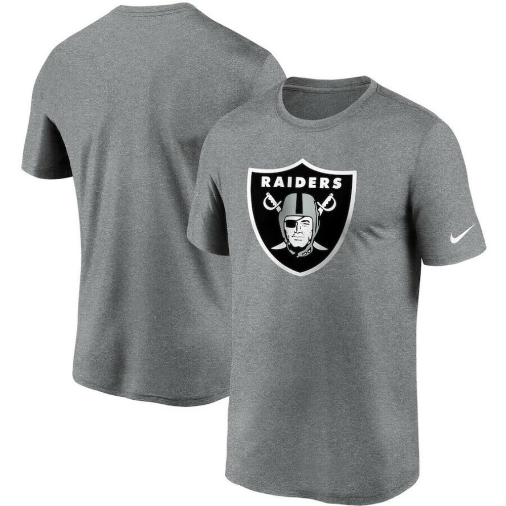 Men's Las Vegas Raiders Nike Heathered Charcoal Logo Performance Shirt 3XL